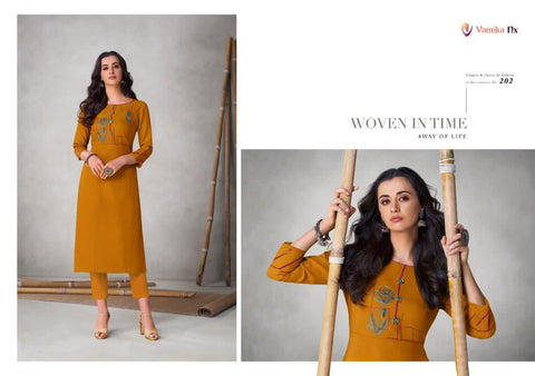 Vamika Presents Colours Viscose Slub Stylish Designer Kurtis Collection