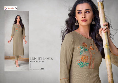 Vamika Presents Colours Viscose Slub Stylish Designer Kurtis Collection