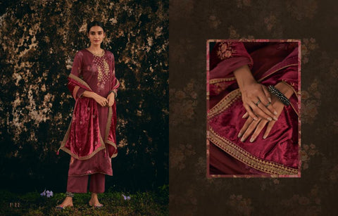 Varsha Presents Tarang Satin Printed Embroidery Work Fancy Designer Salwar Suits