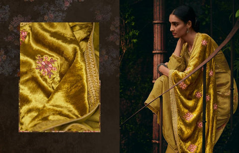 Varsha Presents Tarang Satin Printed Embroidery Work Fancy Designer Salwar Suits