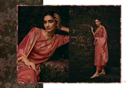 Varsha Presents Tarang Satin Printed Embroidery Work Fancy Designer Salwar Suits