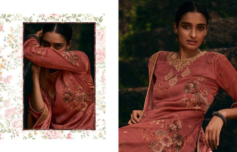 Varsha Presents Tarang Satin Printed Embroidery Work Fancy Designer Salwar Suits