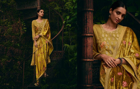 Varsha Presents Tarang Satin Printed Embroidery Work Fancy Designer Salwar Suits