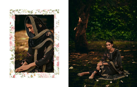 Varsha Presents Tarang Satin Printed Embroidery Work Fancy Designer Salwar Suits