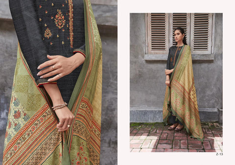 Varsha Presents Zaira Pashmina Printed Embroidery Work Fancy Designer Salwar Suits