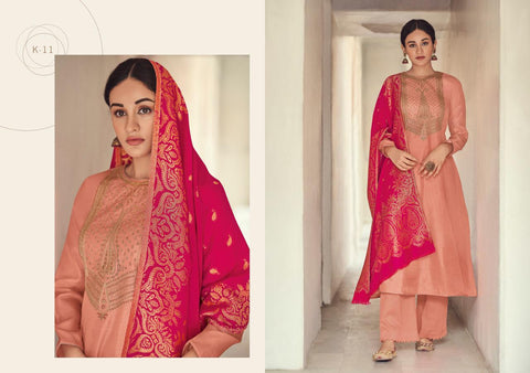Varsha Launched Kalpi Tusser Silk Embroidery Work Fancy Designer Salwar Suits