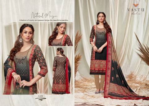 Vastu Tex Abeera Satin Cotton Collection Designer Salwar Kameez