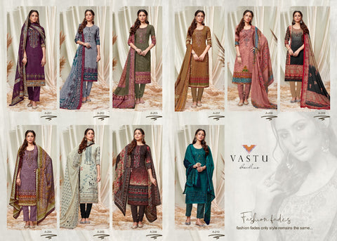 Vastu Tex Abeera Satin Cotton Collection Designer Salwar Kameez