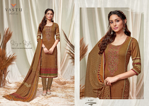 Vastu Tex Abeera Satin Cotton Collection Designer Salwar Kameez