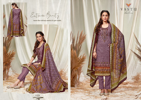 Vastu Tex Abeera Satin Cotton Collection Designer Salwar Kameez