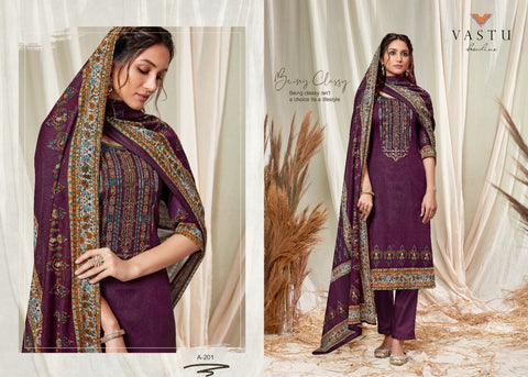Vastu Tex Abeera Satin Cotton Collection Designer Salwar Kameez