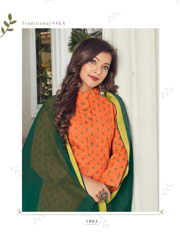 Vee Fab Launched Saga Pure Cotton Printed Casual Wear Kurtis Collections