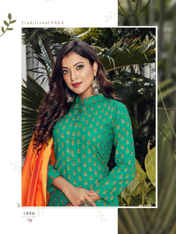 Vee Fab Launched Saga Pure Cotton Printed Casual Wear Kurtis Collections