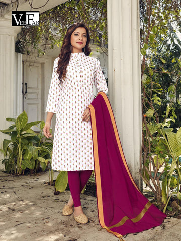 Vee Fab Launched Saga Pure Cotton Printed Casual Wear Kurtis Collections