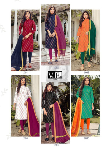 Vee Fab Launched Saga Pure Cotton Printed Casual Wear Kurtis Collections