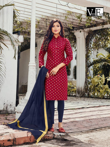 Vee Fab Launched Saga Pure Cotton Printed Casual Wear Kurtis Collections
