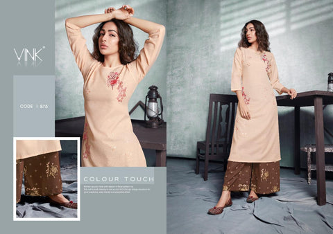 Vink Presents Radiance Cotton linen Fancy  Designer Kurtis Collection