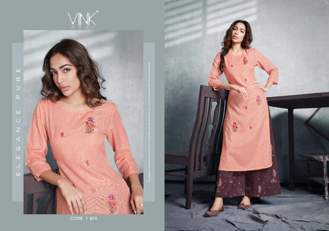 Vink Presents Radiance Cotton linen Fancy  Designer Kurtis Collection