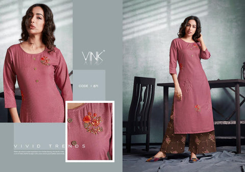 Vink Presents Radiance Cotton linen Fancy  Designer Kurtis Collection