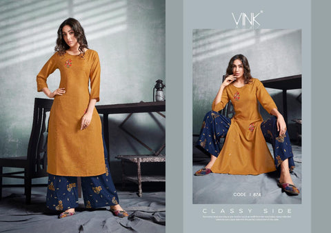 Vink Presents Radiance Cotton linen Fancy  Designer Kurtis Collection