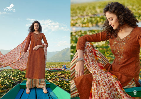 Viona Suits Presents Adaa Pashmina Embroidery Work Fancy Designer Salwar Suits