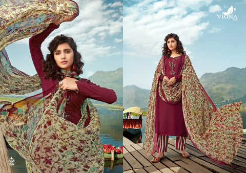 Viona Suits Presents Adaa Pashmina Embroidery Work Fancy Designer Salwar Suits