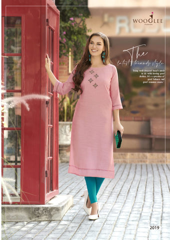 Wooglee Presents Barbella Vol 3 Rayon Fancy Designer Kurtis Collection