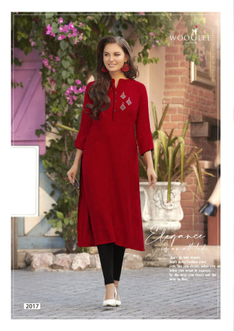 Wooglee Presents Barbella Vol 3 Rayon Fancy Designer Kurtis Collection
