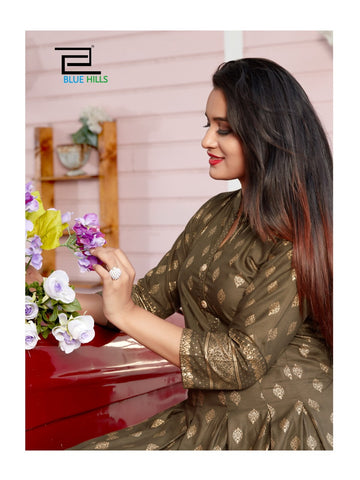 Blue Hills Launched Walkway Vol 5 Rayon Fabric Fancy Designer Gown Type Kurtis Collection