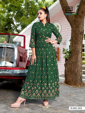 Kajal Style THe Mumtaaz Long Gown Style Designer Kurtis Vol 2 | Mayur  Fabrics