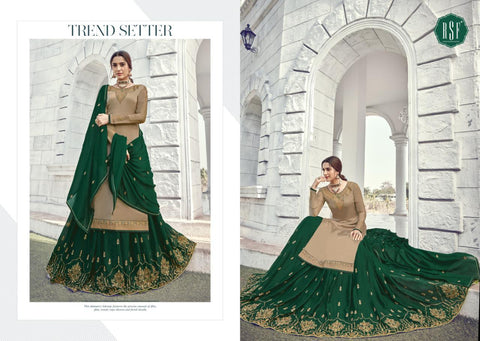 RSF LAUNCHES MANDORA VOL.2 SATIN GEORGETTE HEAVY WORK DRESS MATERIAL