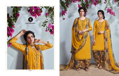 Kalarang Fashion Rangtali Jam Silk Embroidery Work Suit