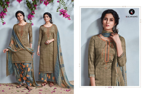 Kalarang Fashion Rangtali Jam Silk Embroidery Work Suit