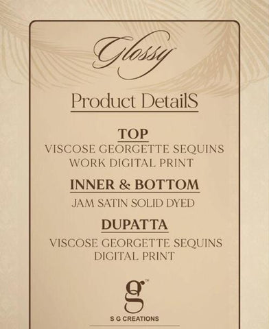 Glossy Presents Huma Viscose Heavy Georgette Printed Fancy Designer Salwar Kameez