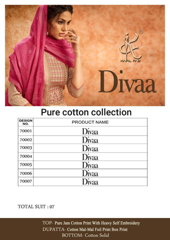 KAPIL FAB BRINGS DIVAA JAM COTTON OCCASIONAL WEAR DRESS MATERIAL
