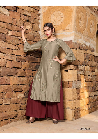 Yami Fashion Reshami Viscose Cotton Stylish Designer Kurti Collection With Plazoo