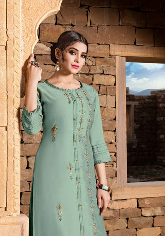 Yami Fashion Reshami Viscose Cotton Stylish Designer Kurti Collection With Plazoo