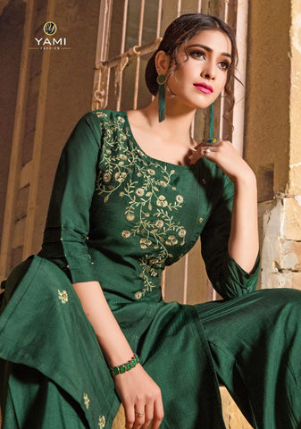 Yami Fashion Reshami Viscose Cotton Stylish Designer Kurti Collection With Plazoo