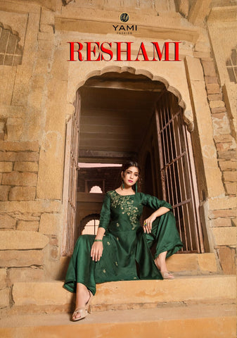 Yami Fashion Reshami Viscose Cotton Stylish Designer Kurti Collection With Plazoo