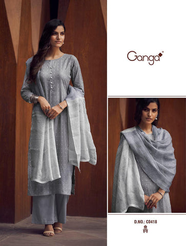 Ganga Suits Yana Cotton Jacquard Work Casual Collection Suits