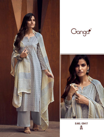 Ganga Suits Yana Cotton Jacquard Work Casual Collection Suits