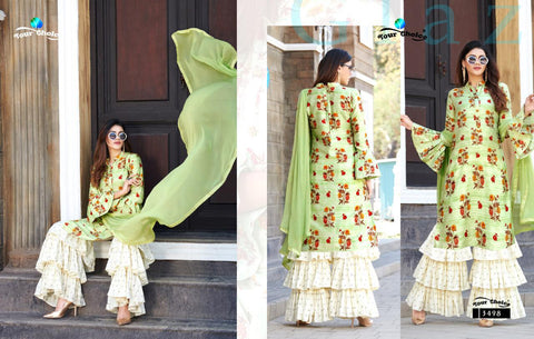 Your Choice Presents Ding Dong Vol 10 Jam Silk Sharara Type Fancy Designer Salwar Suits