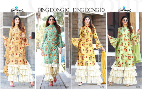 Your Choice Presents Ding Dong Vol 10 Jam Silk Sharara Type Fancy Designer Salwar Suits