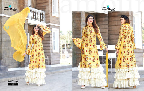 Your Choice Presents Ding Dong Vol 10 Jam Silk Sharara Type Fancy Designer Salwar Suits