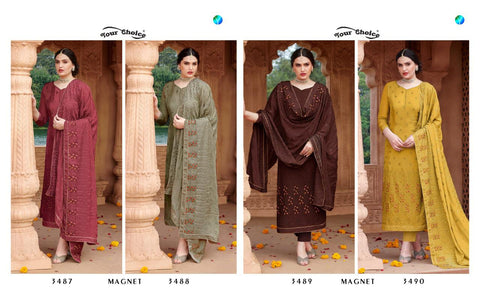 Your Choice Presents Magnet Chinon Fabric Fancy Designer Salwar Suits