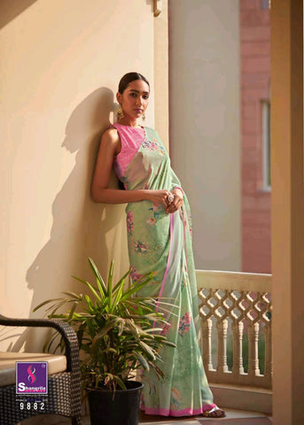 Shangrila Creation Presents Yashika Soft Silk Satin Printed Fancy Designer Sarees