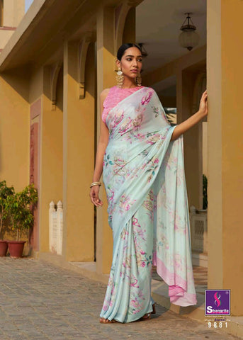 Shangrila Creation Presents Yashika Soft Silk Satin Printed Fancy Designer Sarees