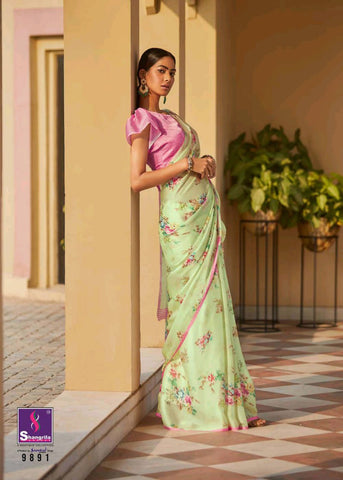Shangrila Creation Presents Yashika Soft Silk Satin Printed Fancy Designer Sarees