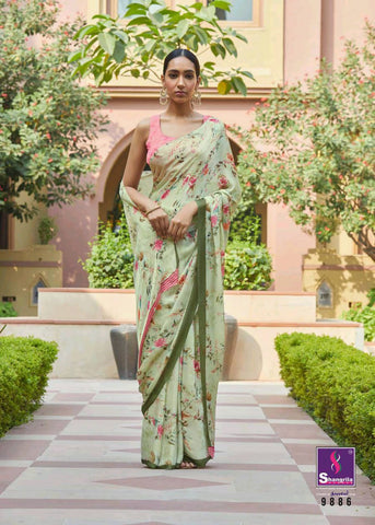 Shangrila Creation Presents Yashika Soft Silk Satin Printed Fancy Designer Sarees