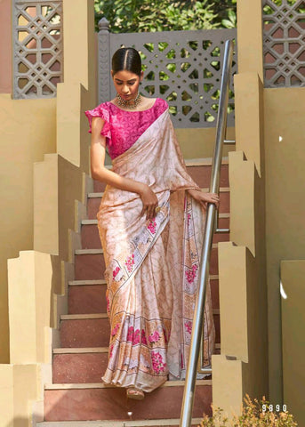 Shangrila Creation Presents Yashika Soft Silk Satin Printed Fancy Designer Sarees